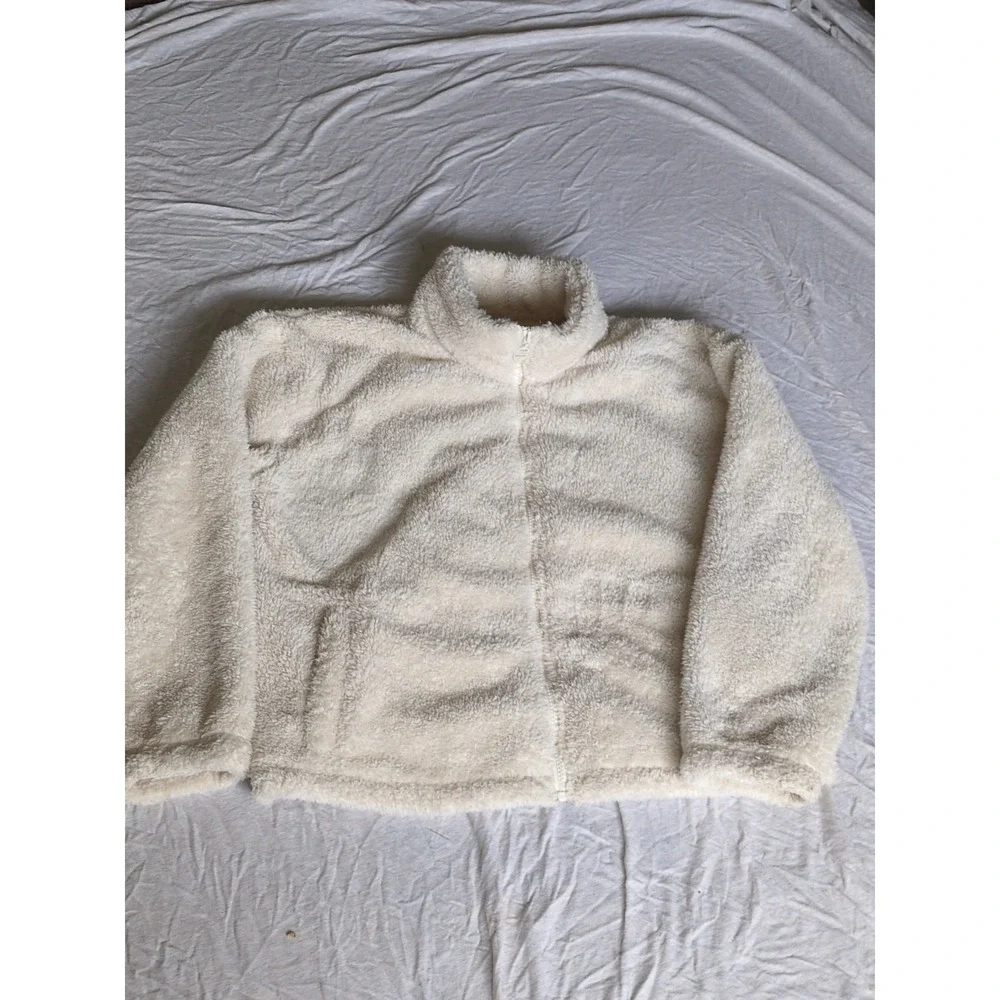 Marine Layer Lost And Found Pristine Sherpa Jacket Sz Large Cream Ivory Full Zip